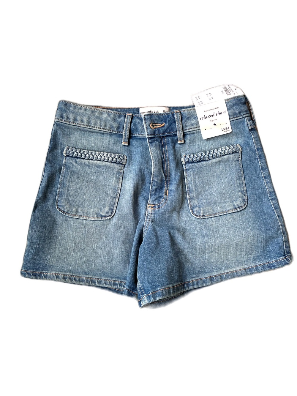 Abercrombie Kids High Rise Relaxed Fit Light Blue Denim Girl’s Shorts
